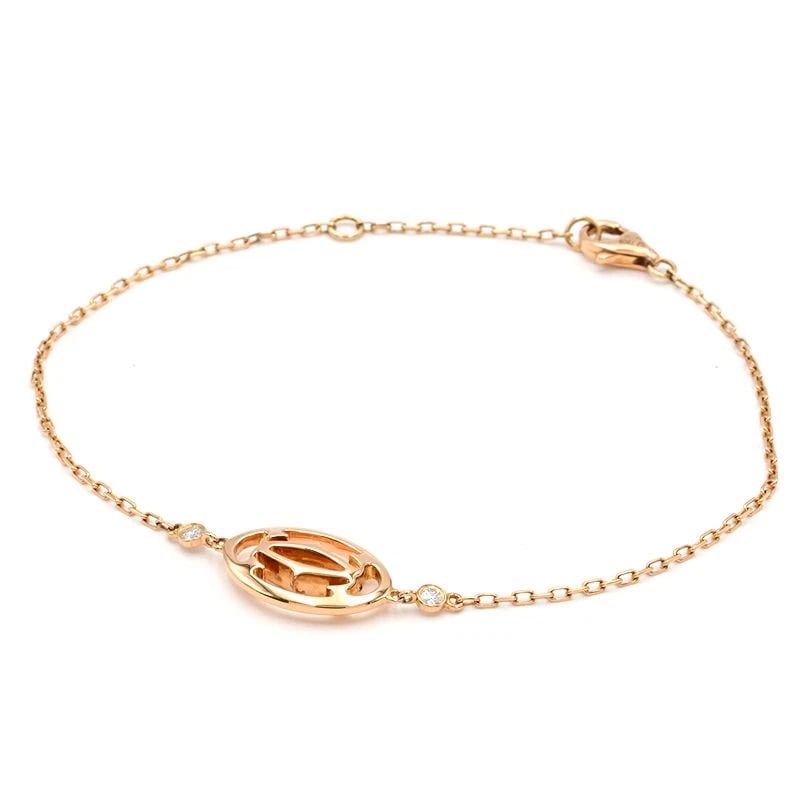 CARTIER LOGO DOUBLE C BRACELET 18K PG: Cartier Logo Double C Bracelet 18K PG Brand: Cartier Type/Style: Bracelet Material: K18PG, Main Stone/Creation natural Color: Gold Size: Effective length 18.5cm Chain width 1.0mm Motif 17.0mm