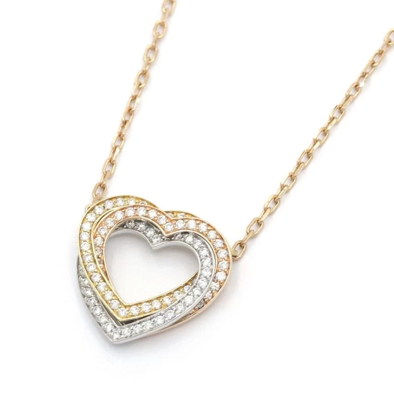 CARTIER TRINITY HEART NECKLACE 18K: Cartier Trinity Heart Necklace 18K Brand: Cartier Type/Style: Necklace Material: K18YG, Main Stone/Creation Natural Color: Gold Size: Size Effective length 38cm/41cm Chain width 1.1mm Motif