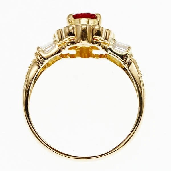 18K YELLOW GOLD RUBY & DIAMOND RING - 3