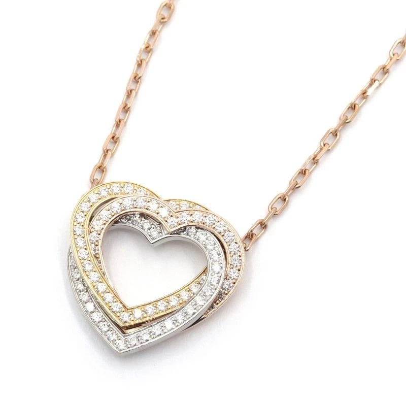 CARTIER TRINITY HEART NECKLACE 18K: Cartier Trinity Heart Necklace 18K Brand: Cartier Type/Style: Necklace Material: K18YG, Main Stone/Creation natural Color: Gold Size: Effective length 38cm/41cm Chain width 1.1mm Motif 14.4mm