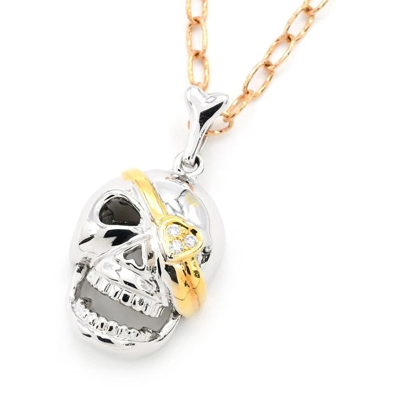 NATURAL DIAMOND NECKLACE 18K: natural diamond necklace 18K Brand: Unbranded Type/Style: Necklace Material: K18WG, Main Stone/Creation Natural Color: gold Size: Effective length 44cm Chain width 2.2mm Motif 13.4mm x 17.6mm