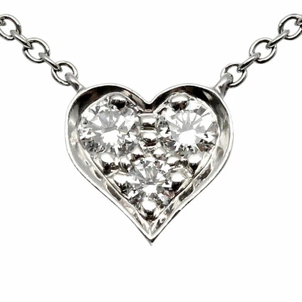 TIFFANY & CO. SENTIMENTAL HEART PLATINUM DIAMOND NECKLACE: Tiffany & Co. Sentimental Heart Platinum Diamond Necklace Brand: Tiffany & Co. Type/Style: Necklace Material: Pt950, Main Stone/Creation natural Color: Silver Size: Pendant Motif Siz8.0 mm x