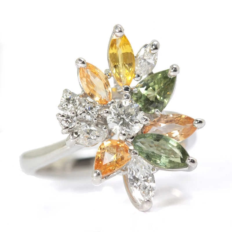 SAPPHIRE DIAMOND RING 18K WHITE GOLD: Sapphire Diamond Ring 18K White Gold Brand: Unbranded Type/Style: Ring Material: 18K White Gold, Main Stone/Creation sapphire Color: Silver Size: 6.5 US Accessories: None Accessories Notice: