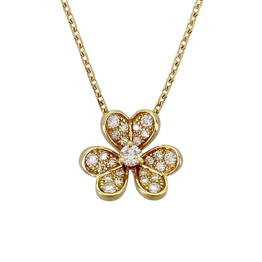 VAN CLEEF & ARPELS FRIVOLE MINI YELLOW GOLD DIAMOND NECKLACE (1 of 7)