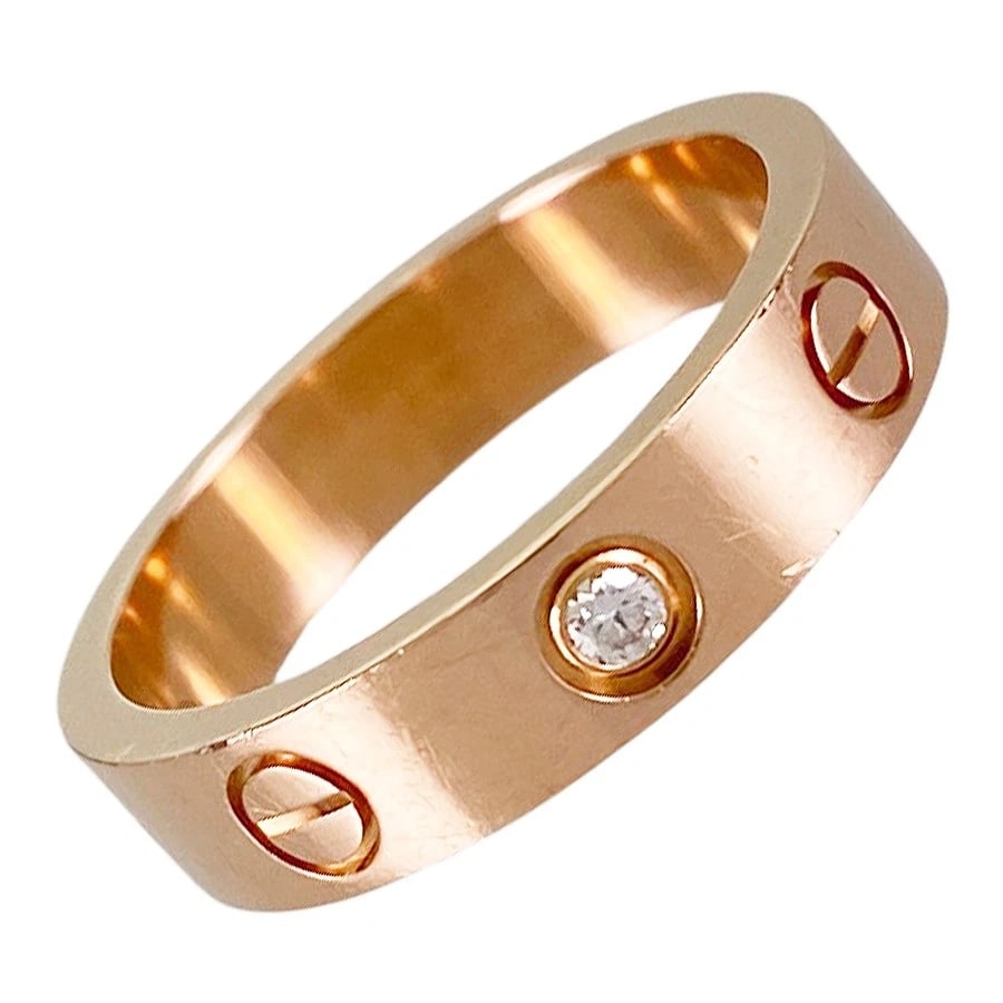 CARTIER MINI LOVE ROSE GOLD DIAMOND RING (1 of 4)
