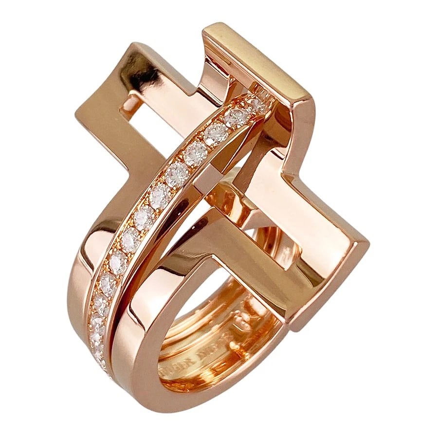 ROGER DUBUIS FOLLOW ME ROSE GOLD DIAMOND RING: ROGER DUBUIS follow me Rose gold Diamond Ring Brand: ROGER DUBUIS Type/Style: Ring Material: 18K Pink Gold, Main Stone/Creation Natural Color: Gold Size: US:4.5-5 Accessories: None Accessories