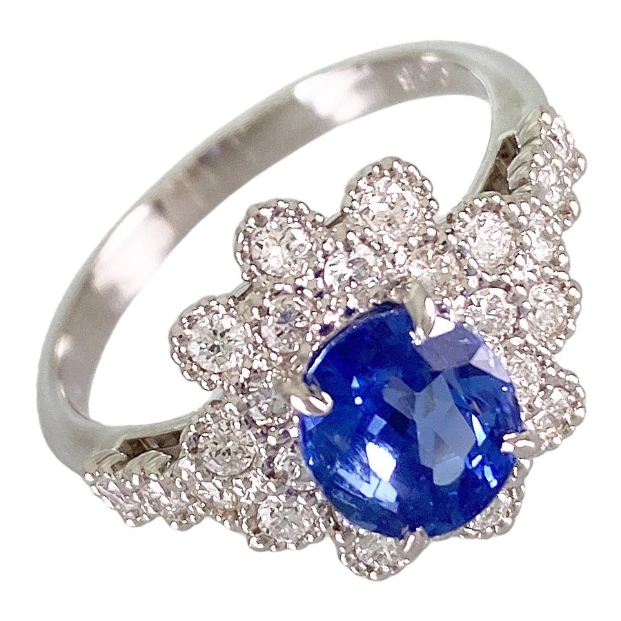 RING PLATINUM SAPPHIRE DIAMOND (1 of 8)