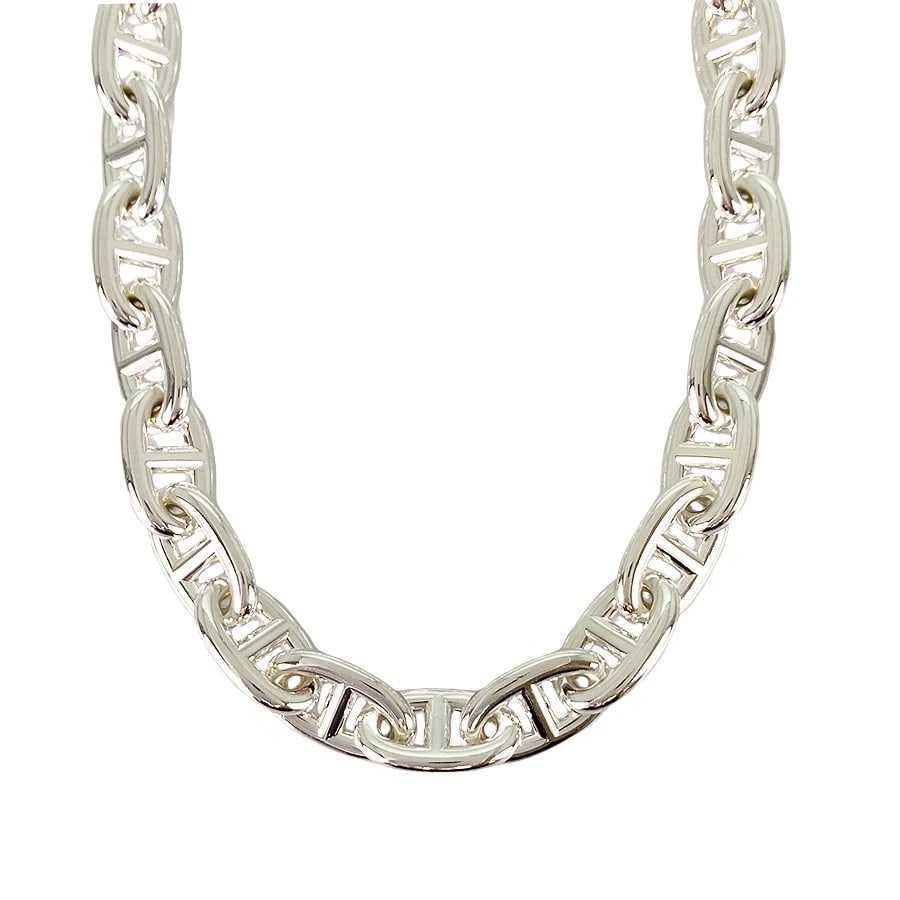 HERMES CHAINE D'ANCRE MM SILVER NECKLACE: HERMES Chaine d'Ancre MM Silver Necklace Brand: HERMES Type/Style: Necklace Material: Silver 925, Color: Silver Size: Motif size:10.0mm×16.7mm Around the neck:38cm Accessories: None Accesso