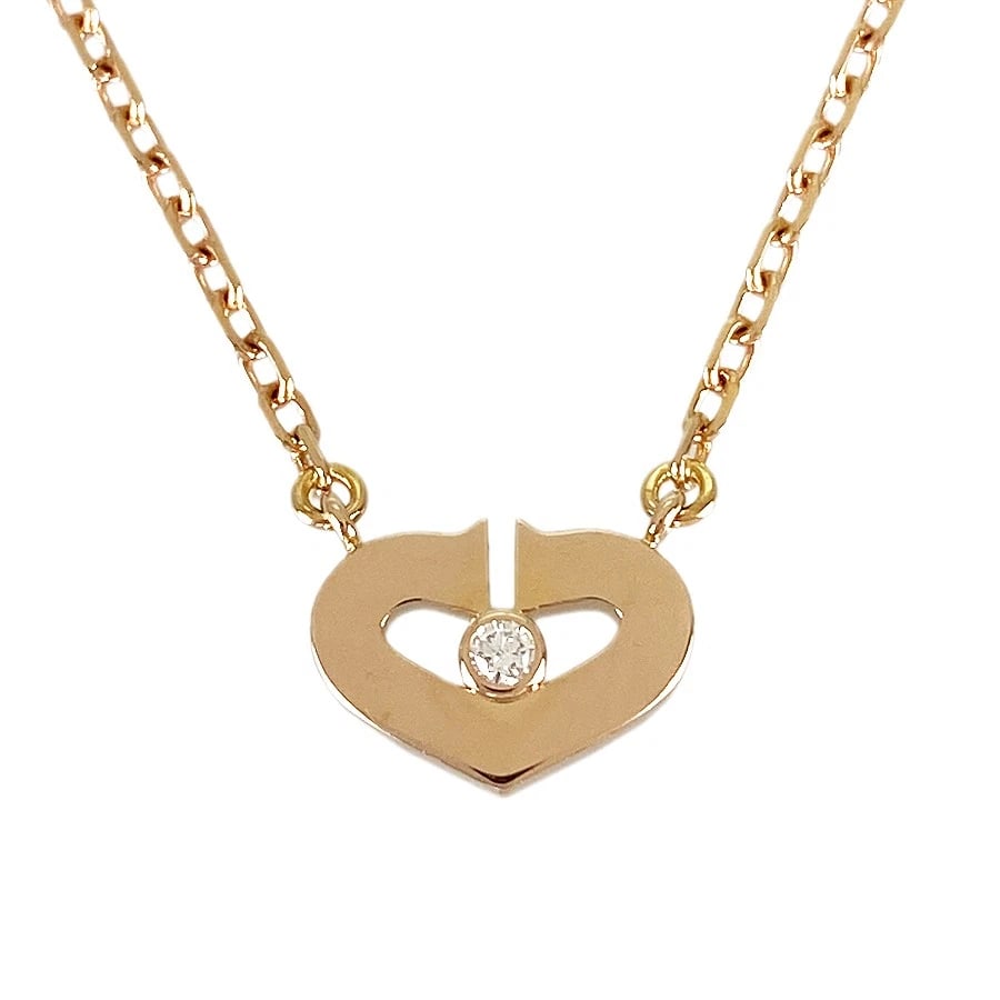 CARTIER C HEART ROSE GOLD DIAMOND NECKLACE: Cartier C Heart Rose gold diamond Necklace Brand: Cartier Type/Style: Necklace Material: 18K Pink Gold diamond, Color: Rose Gold Size: Top size:9.9mm×7.4mm Necklace full length:38.5cm 