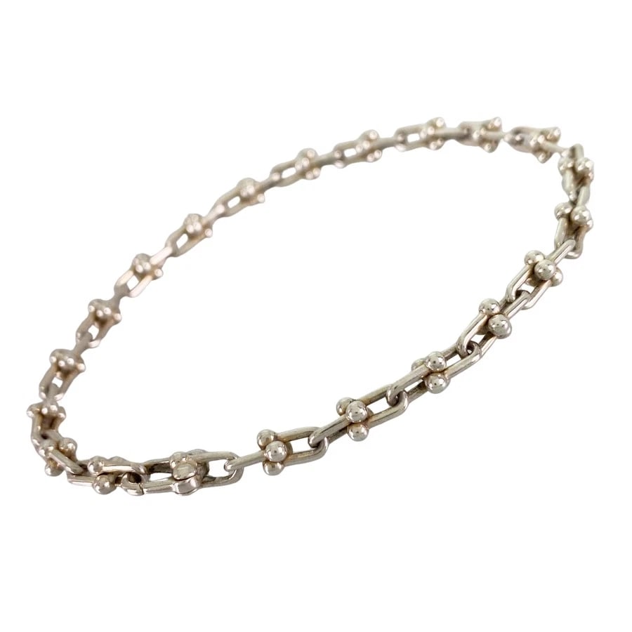 TIFFANY&CO. HARD WEAR MICRO LINK SILVER BRACELET: TIFFANY&Co. Hard Wear Micro Link Silver Bracelet Brand: TIFFANY&Co. Type/Style: Bracelet Material: Silver 925, Color: Silver Size: Wrist Size:16cm Accessories: None Accessories Notice: When