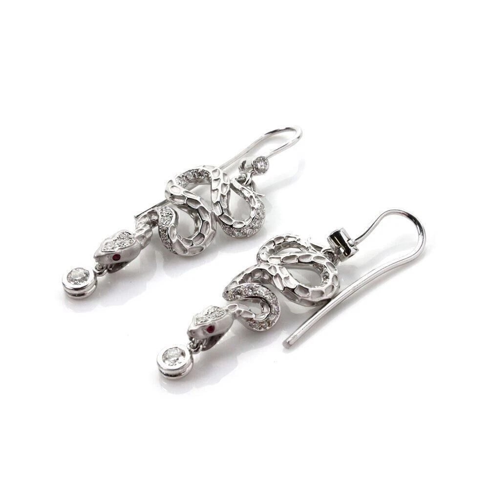 MAGERIT COILED SNAKE DANGLE EARRINGS - 2