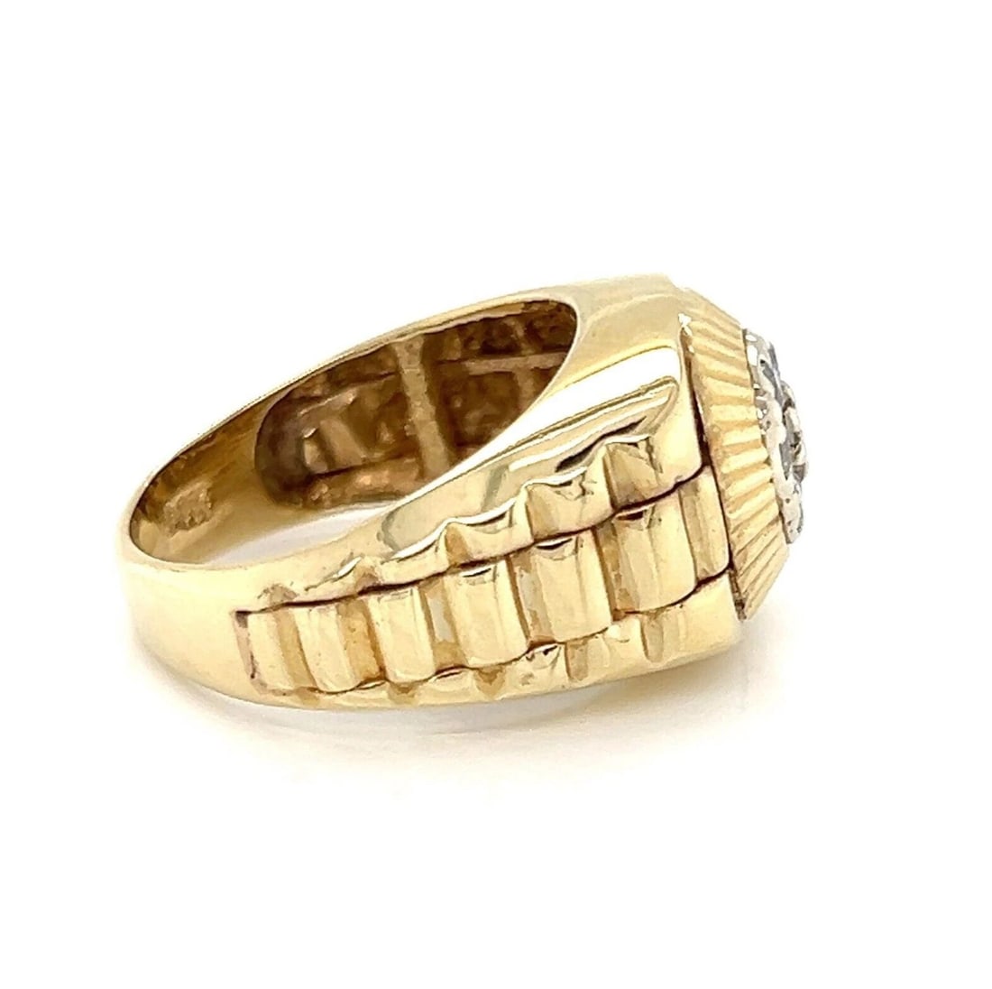 DIAMOND LINK ROUND TOP RING - 3