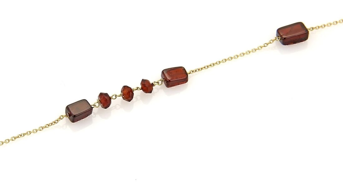 GARNET LONG CHAIN NECKLACE - 3