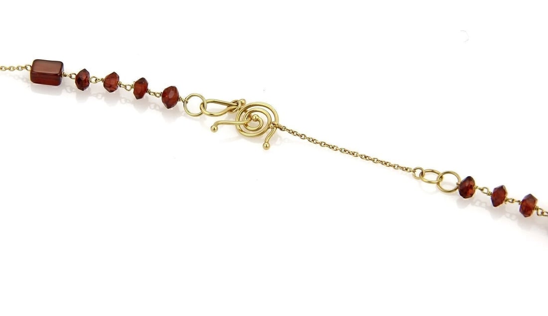 GARNET LONG CHAIN NECKLACE - 4