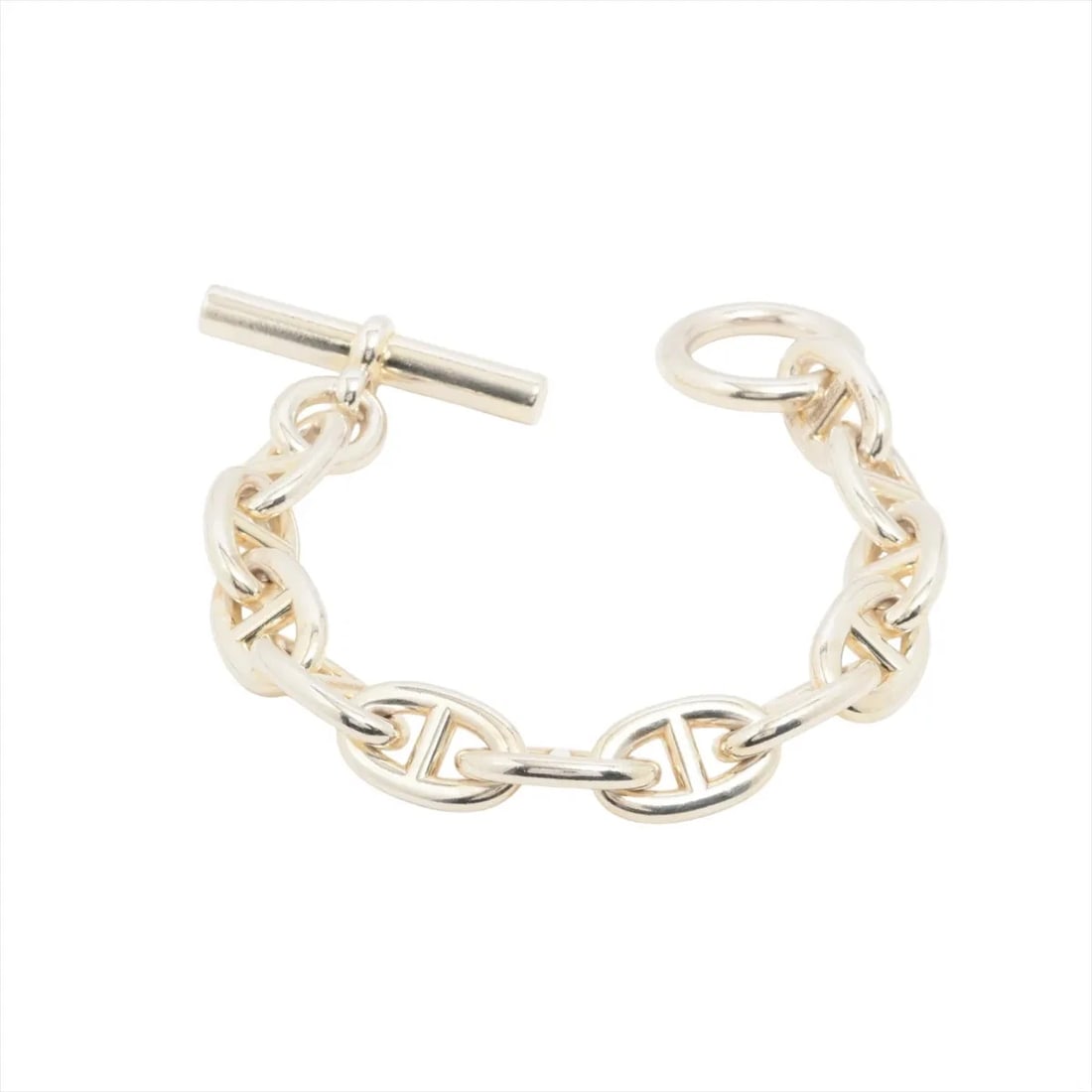 HERMÈS CHAÎNE D'ANCRE BRACELET 12 FRAMES 925 SILVER: Hermès Chaîne d'Ancre Bracelet 12 frames 925 Silver Brand: Hermès Type: Bracelet Material: 925 Color: Silver Size: Bracelet length:17 Accessories: None Accessories Notice: When purchasing