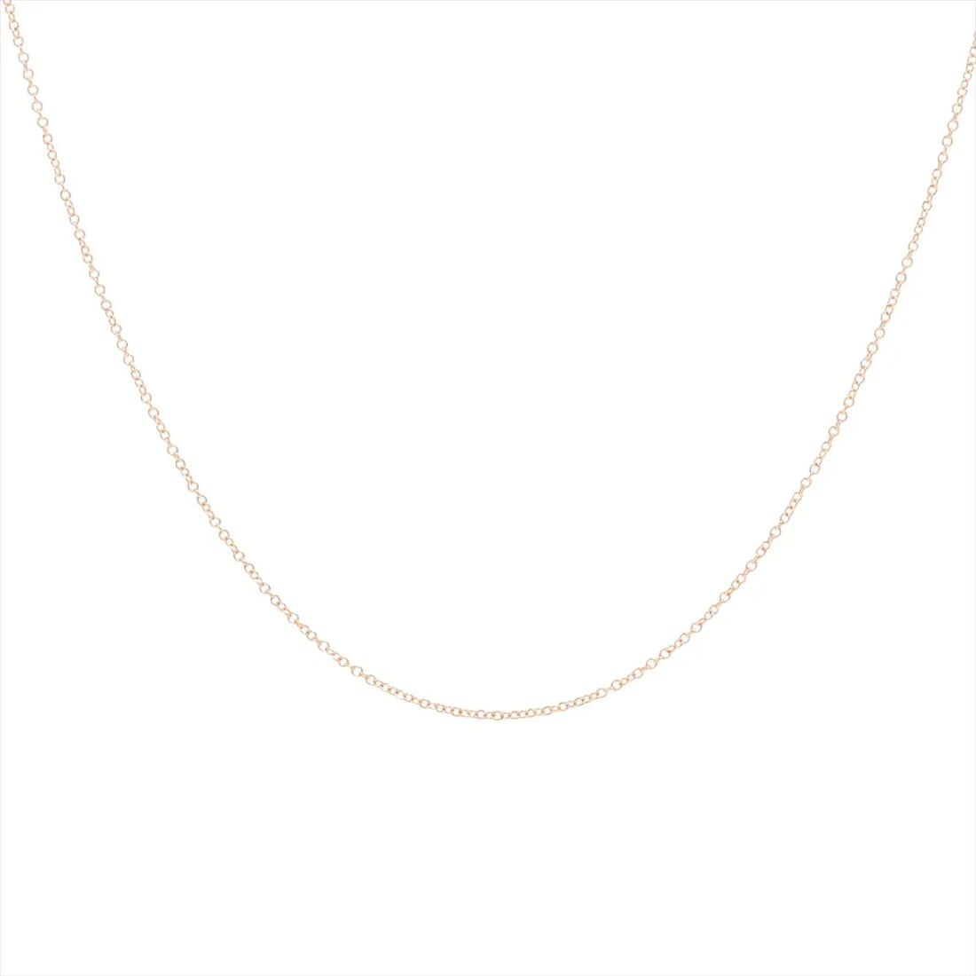 TIFFANY NECKLACE CHAIN 750(PG): Tiffany Necklace chain 750(PG) Brand: Tiffany Type: Necklace Material: 750(PG) Color: Pink Gold Size: Chain length:45.9 Accessories: None Accessories Notice: When purchasing pre-owned goods,