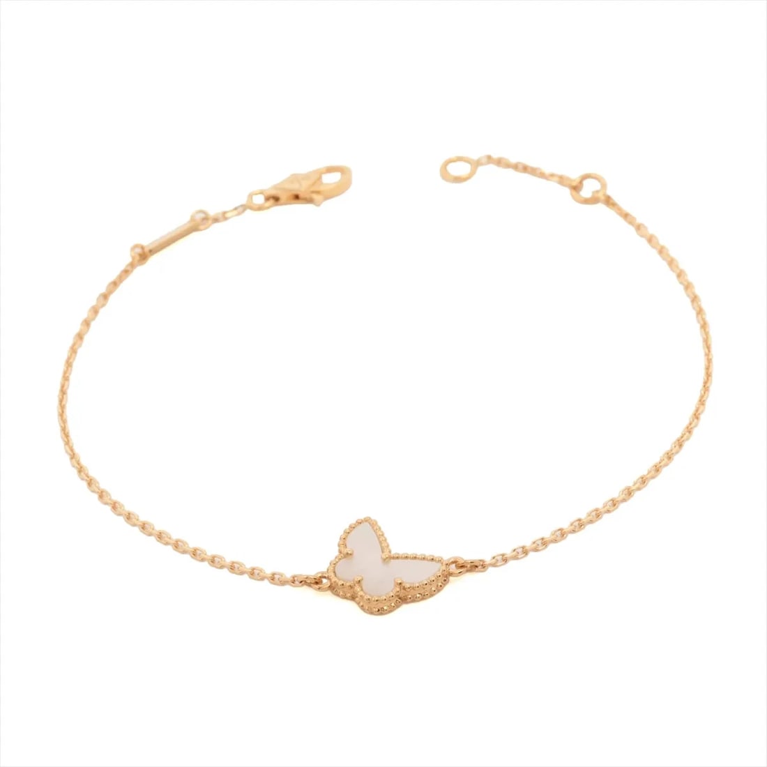 VAN CLEEF & ARPELS SWEET ALHAMBRA PAPILLON BRACELET 750(YG): Van Cleef & Arpels Sweet Alhambra Papillon Bracelet 750(YG) Brand: Van Cleef & Arpels Type: Bracelet Material: 750(YG) Color: Yellow Gold Size: Bracelet length:17.8 Accessories: None