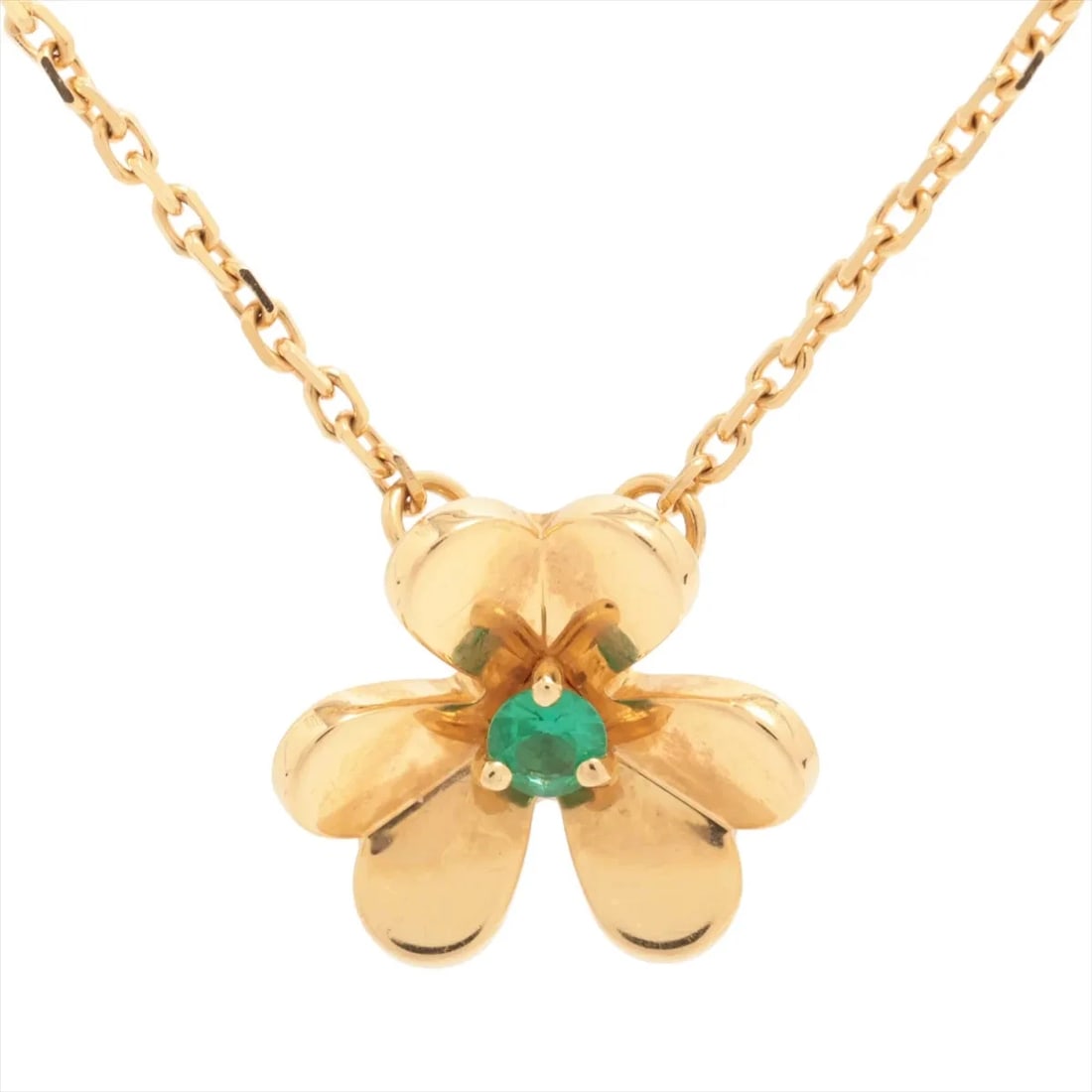 VAN CLEEF & ARPELS FRIVOLE MINI EMERALD NECKLACE 750(YG): Van Cleef & Arpels Frivole Mini Emerald Necklace 750(YG) Brand: Van Cleef & Arpels Type: Necklace Material: 750(YG) Color: Yellow gold Size: Chain length:40.5 Accessories: None Accessories