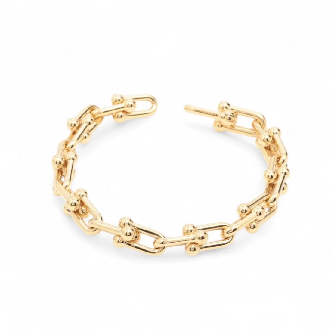 TIFFANY HARDWARE MEDIUM LINK BRACELET 750(YG): Tiffany Hardware medium link Bracelet 750(YG) Brand: Tiffany Type: Bracelet Material: 750(YG) Color: Yellow Gold Size: Bracelet length:20.2 Accessories: None Accessories Notice: When