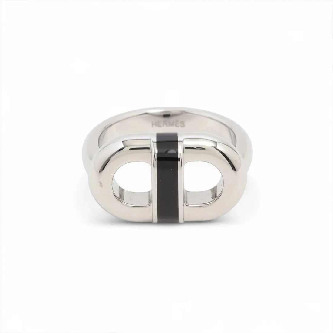 HERMÈS MAILLON RING GP SILVER: Hermès Maillon Ring GP Silver Brand: Hermès Type: Ring Material: GP Color: Silver Size: 6 US Accessories: None Accessories Notice: When purchasing pre-owned goods, please refer to the photos