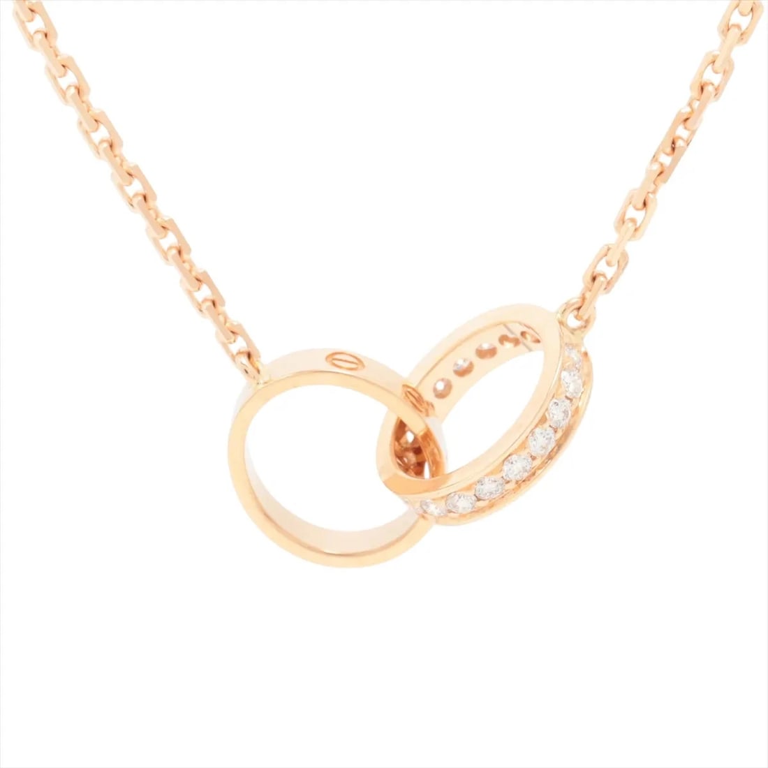 CARTIER BABY LOVE DIAMOND NECKLACE 750(PG): Cartier Baby Love diamond Necklace 750(PG) Brand: Cartier Type: Necklace Material: 750(PG) Color: Pink Gold Size: Chain length:44.2 Accessories: None Accessories Notice: When purchasing pr