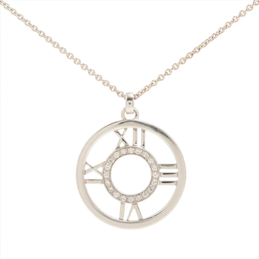 TIFFANY ATLAS OPEN MEDALLIONS DIAMOND NECKLACE 750(WG) (1 of 3)