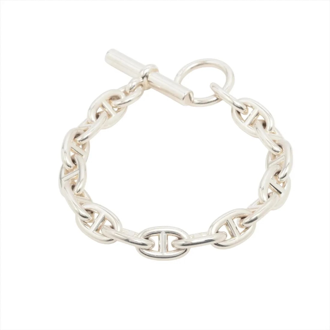 HERMÈS CHAÎNE D'ANCRE BRACELET 16 FRAMES 925 SILVER: Hermès Chaîne d'Ancre Bracelet 16 frames 925 Silver Brand: Hermès Type: Bracelet Material: 925 Color: Silver Size: Bracelet length:17 Accessories: None Accessories Notice: When purchasing