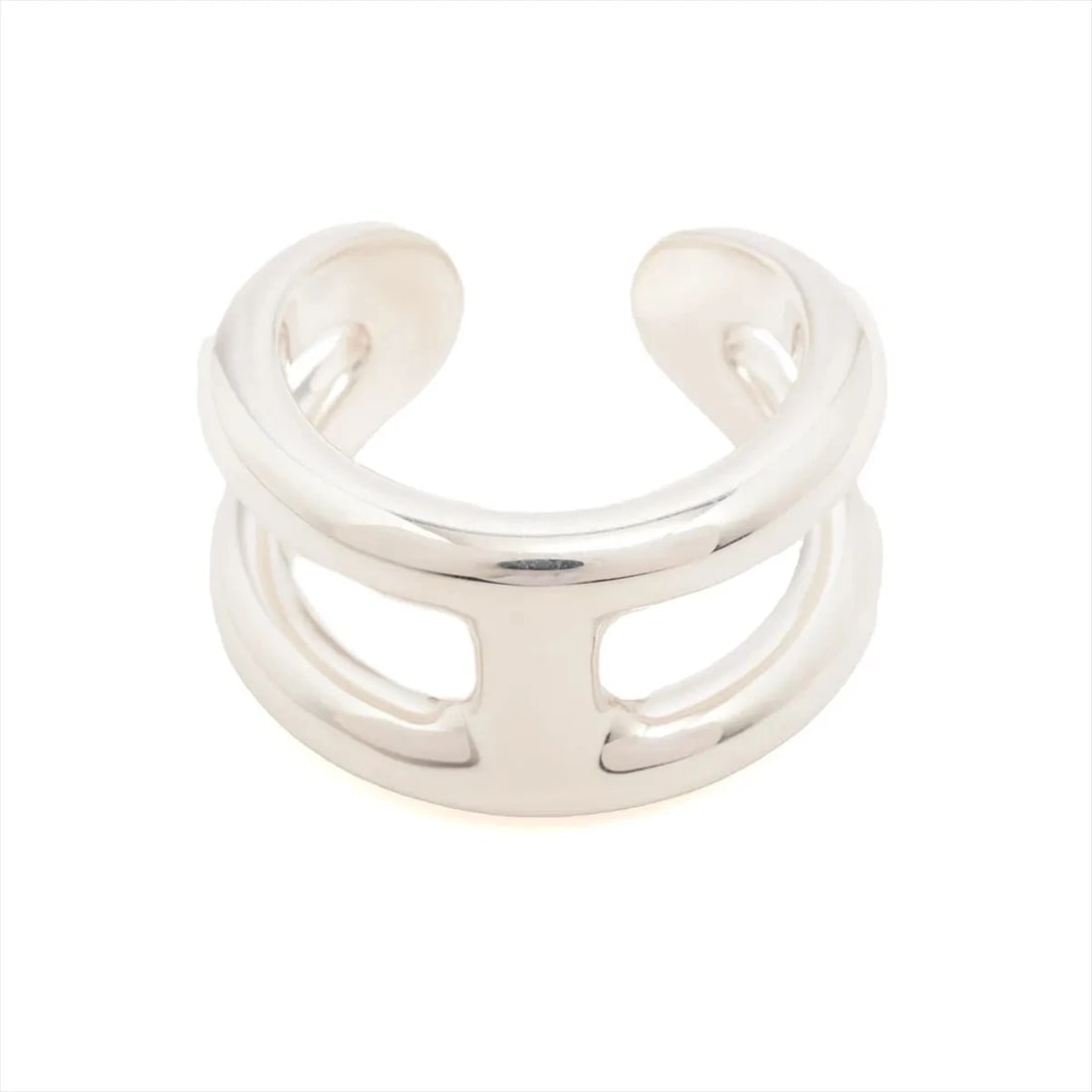 HERMÈS OSMOZ PM RING 925 SILVER: Hermès Osmoz PM Ring 925 Silver Brand: Hermès Type: Ring Material: 925 Color: Silver Size: 7.75 - 8 US Accessories: None Accessories Notice: When purchasing pre-owned goods, please refer t