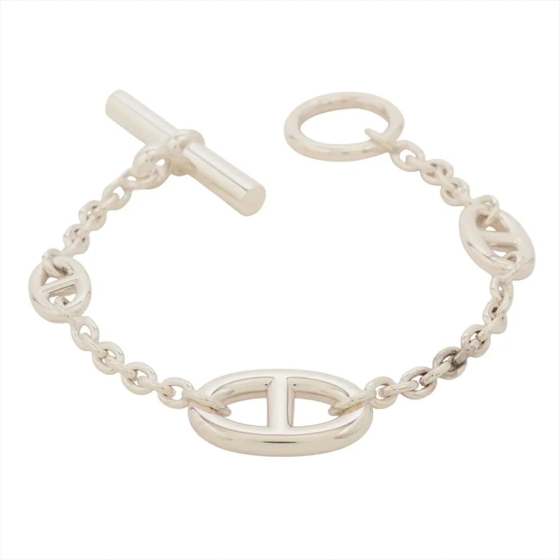 HERMÈS CHAÎNE D'ANCRE FARANDOLE BRACELET 925 SILVER: Hermès Chaîne d'Ancre Farandole Bracelet 925 Silver Brand: Hermès Type: Bracelet Material: 925 Color: Silver Size: Bracelet length:15.5 Accessories: None Accessories Notice: When