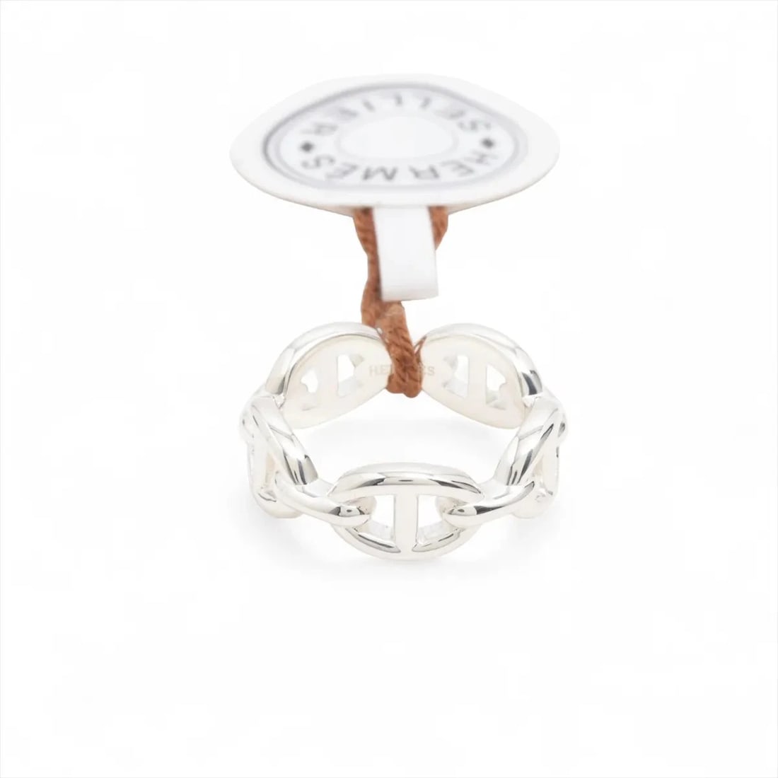 HERMÈS CHAÎNE D'ANCRE ENCHAINEE RING 925 SILVER: Hermès Chaîne d'Ancre Enchainee Ring 925 Silver Brand: Hermès Type: Ring Material: 925 Color: Silver Size: 6.75 - 7 US Accessories: None Accessories Notice: When purchasing pre-owned goods