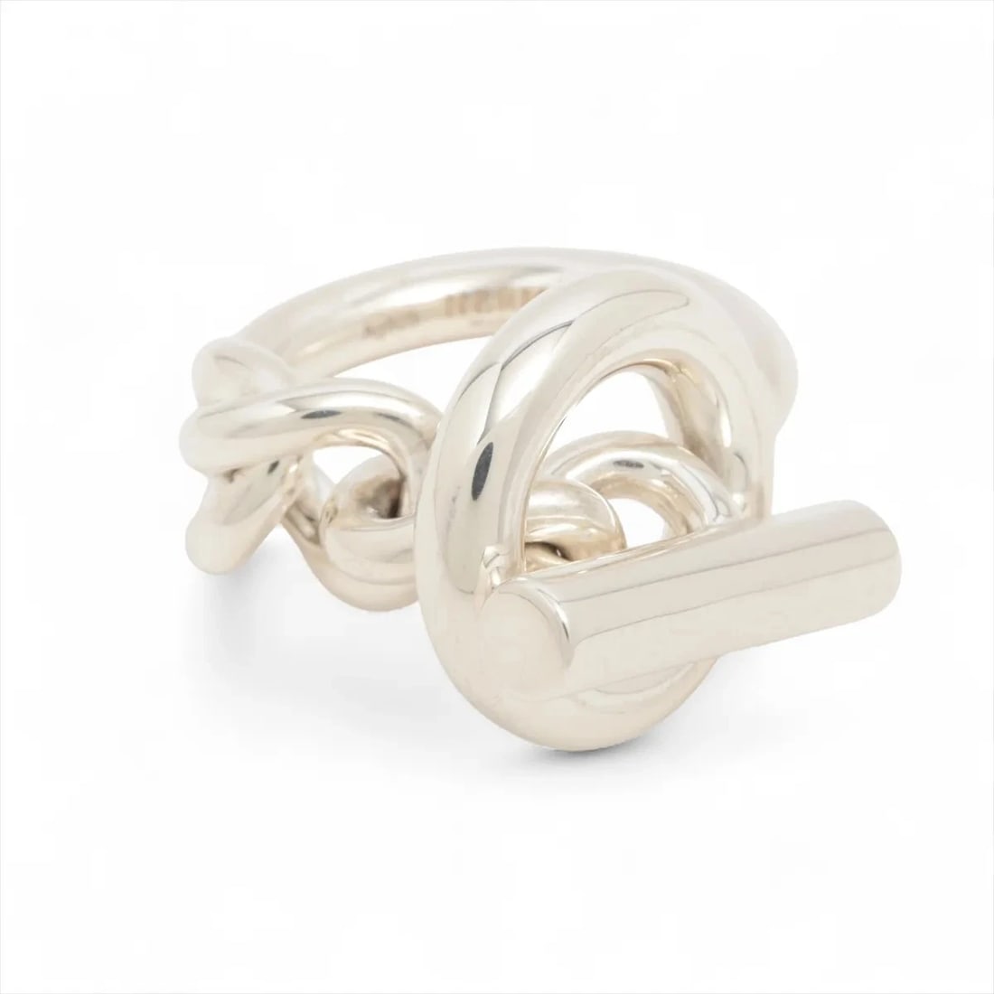 HERMÈS CROISETTE PM RING SILVER: Hermès Croisette PM Ring Silver Brand: Hermès Type: Ring Material: 925 Color: Silver Size: 5.25 US Accessories: None Accessories Notice: When purchasing pre-owned goods, please refer to th
