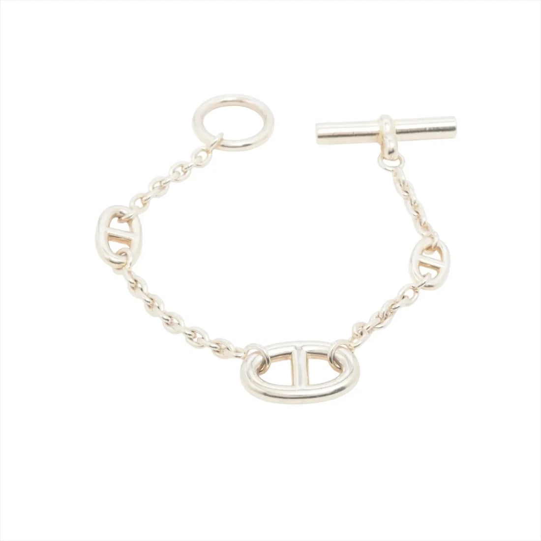 HERMÈS CHAÎNE D'ANCRE FARANDOLE BRACELET 925 SILVER: Hermès Chaîne d'Ancre Farandole Bracelet 925 Silver Brand: Hermès Type: Bracelet Material: 925 Color: Silver Size: Bracelet length:16.5 Accessories: None Accessories Notice: When