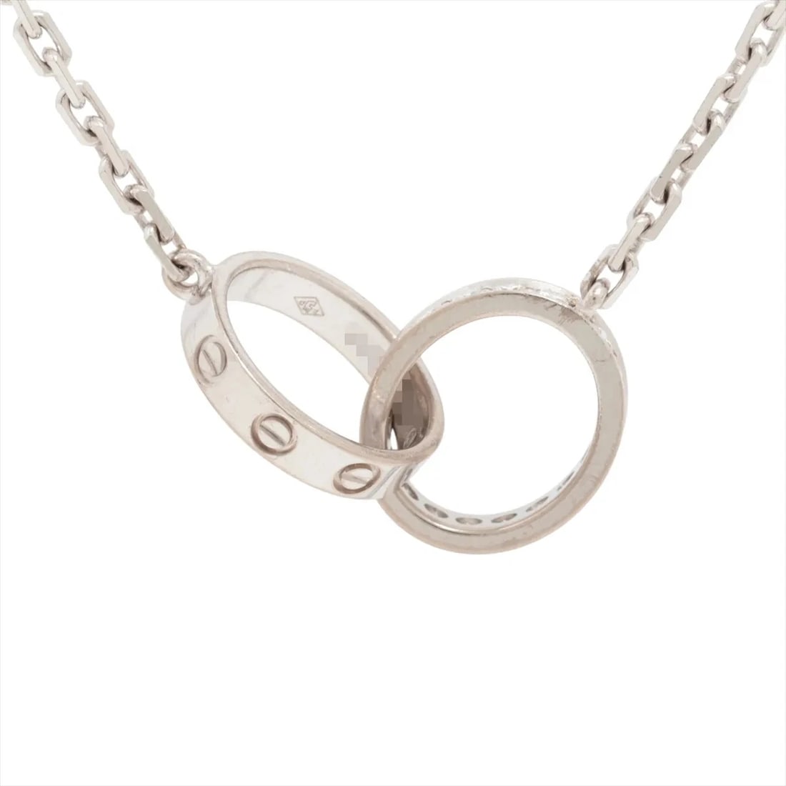 CARTIER BABY LOVE DIAMOND NECKLACE 750(WG): Cartier Baby Love diamond Necklace 750(WG) Brand: Cartier Type: Necklace Material: 750(WG) Color: White Gold Size: Chain length:45.3 Accessories: None Accessories Notice: When purchasing
