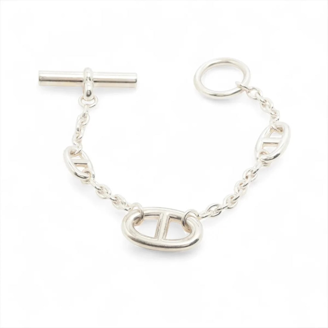 HERMÈS CHAÎNE D'ANCRE FARANDOLE BRACELET 925 SILVER: Hermès Chaîne d'Ancre Farandole Bracelet 925 Silver Brand: Hermès Type: Bracelet Material: 925 Color: Silver Size: Bracelet length:14 Accessories: None Accessories Notice: When purchasing
