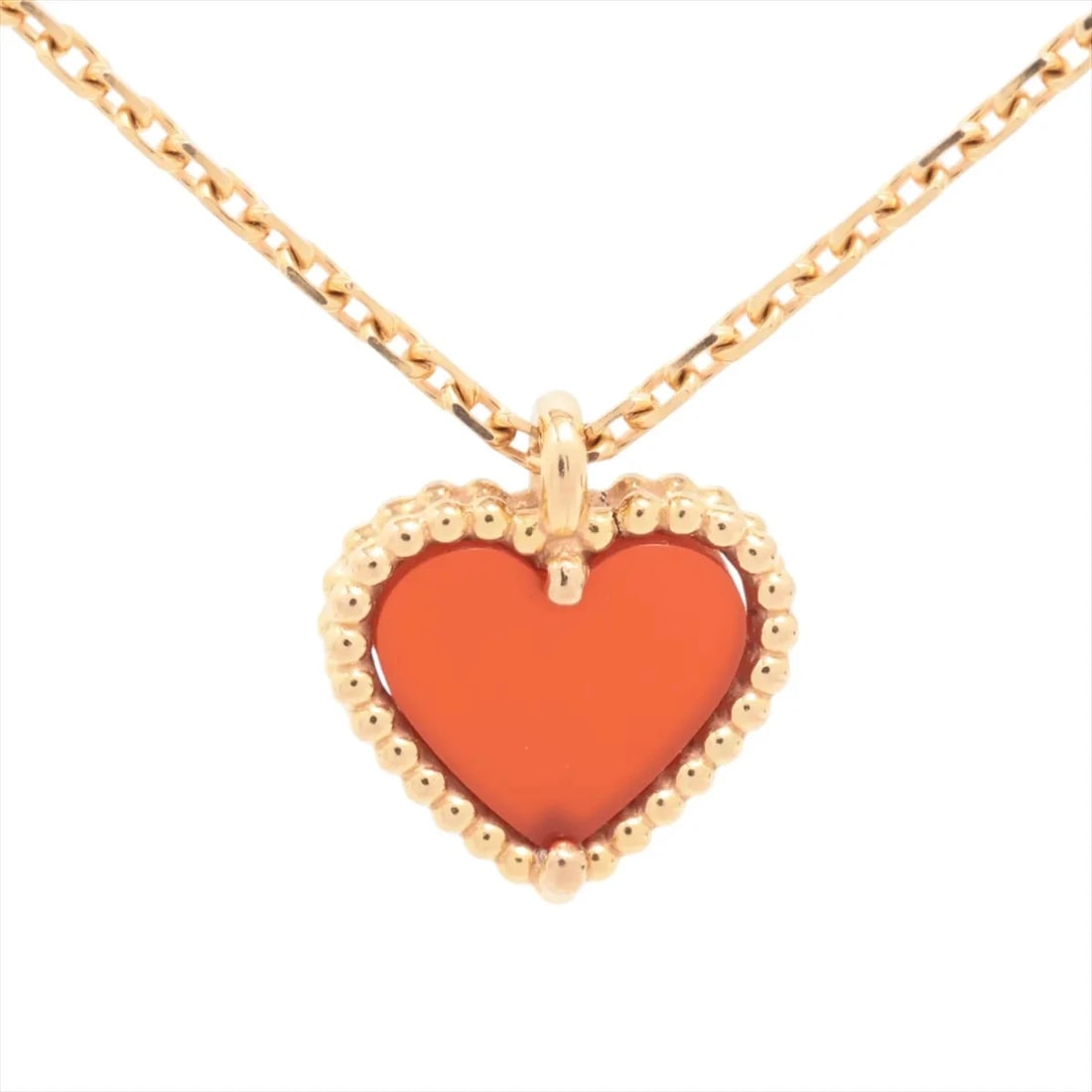 VAN CLEEF & ARPELS SWEET ALHAMBRA HEARTS NECKLACE 750(PG): Van Cleef & Arpels Sweet Alhambra hearts Necklace 750(PG) Brand: Van Cleef & Arpels Type: Necklace Material: 750(PG) Color: Pink Gold Size: Chain length:40.2 Accessories: None Accessories