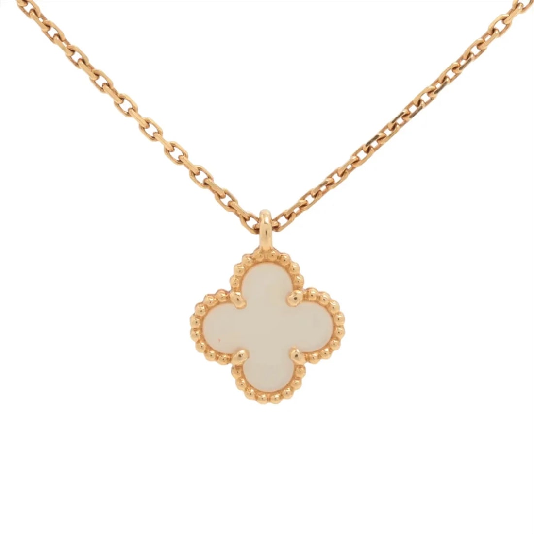 VAN CLEEF & ARPELS SWEET ALHAMBRA NECKLACE 750(YG): Van Cleef & Arpels Sweet Alhambra Necklace 750(YG) Brand: Van Cleef & Arpels Type: Necklace Material: 750(YG) Color: Yellow Gold Size: Chain length:40.5 Accessories: None Accessories Notice: