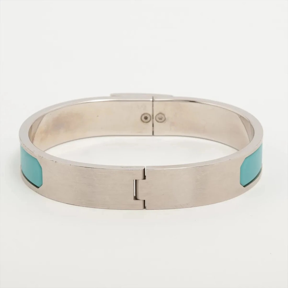HERMÈS JET BANGLE BRACELET METAL BLUE GREEN: Hermès jet bangle Bracelet metal Blue green Brand: Hermès Type: Bracelet Material: metal Color: Blue green Size: Bracelet length:17.5 Accessories: None Accessories Notice: When purchasing