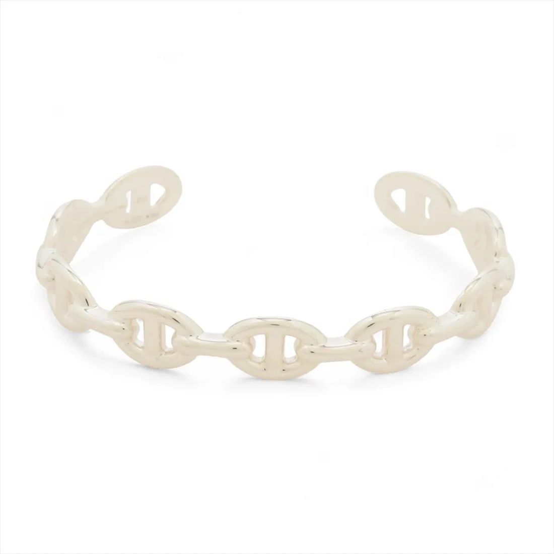 HERMÈS CHAÎNE D'ANCRE ENCHAINEE BANGLE 925 SILVER: Hermès Chaîne d'Ancre Enchainee Bangle 925 Silver Brand: Hermès Type: Bracelet Material: 925 Color: Silver Size: Bracelet length:14.5 Accessories: None Accessories Notice: When purchasing