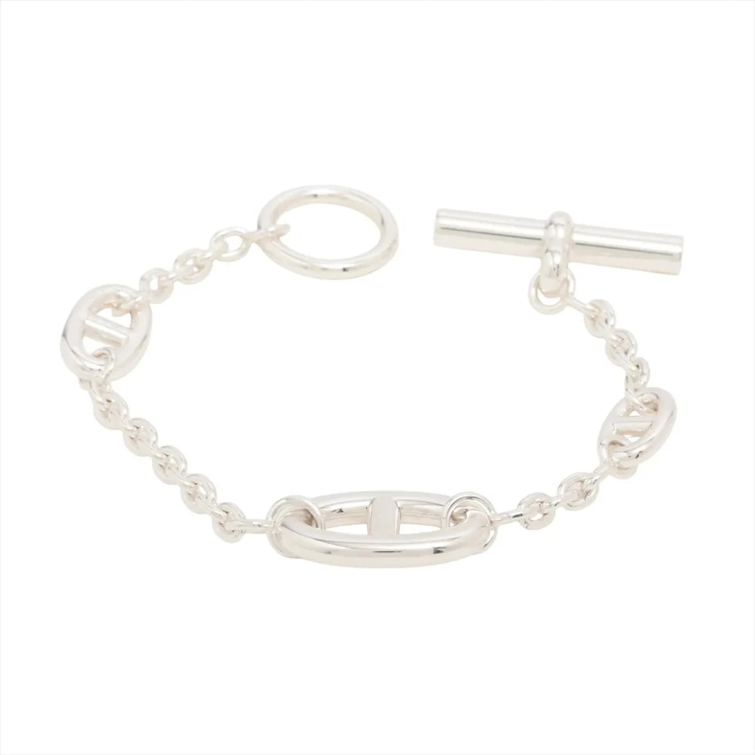 HERMÈS CHAÎNE D'ANCRE FARANDOLE BRACELET ST 925 SILVER: Hermès Chaîne d'Ancre Farandole Bracelet ST 925 Silver Brand: Hermès Type: Bracelet Material: 925 Color: Silver Size: Bracelet length:15 Accessories: None Accessories Notice: When