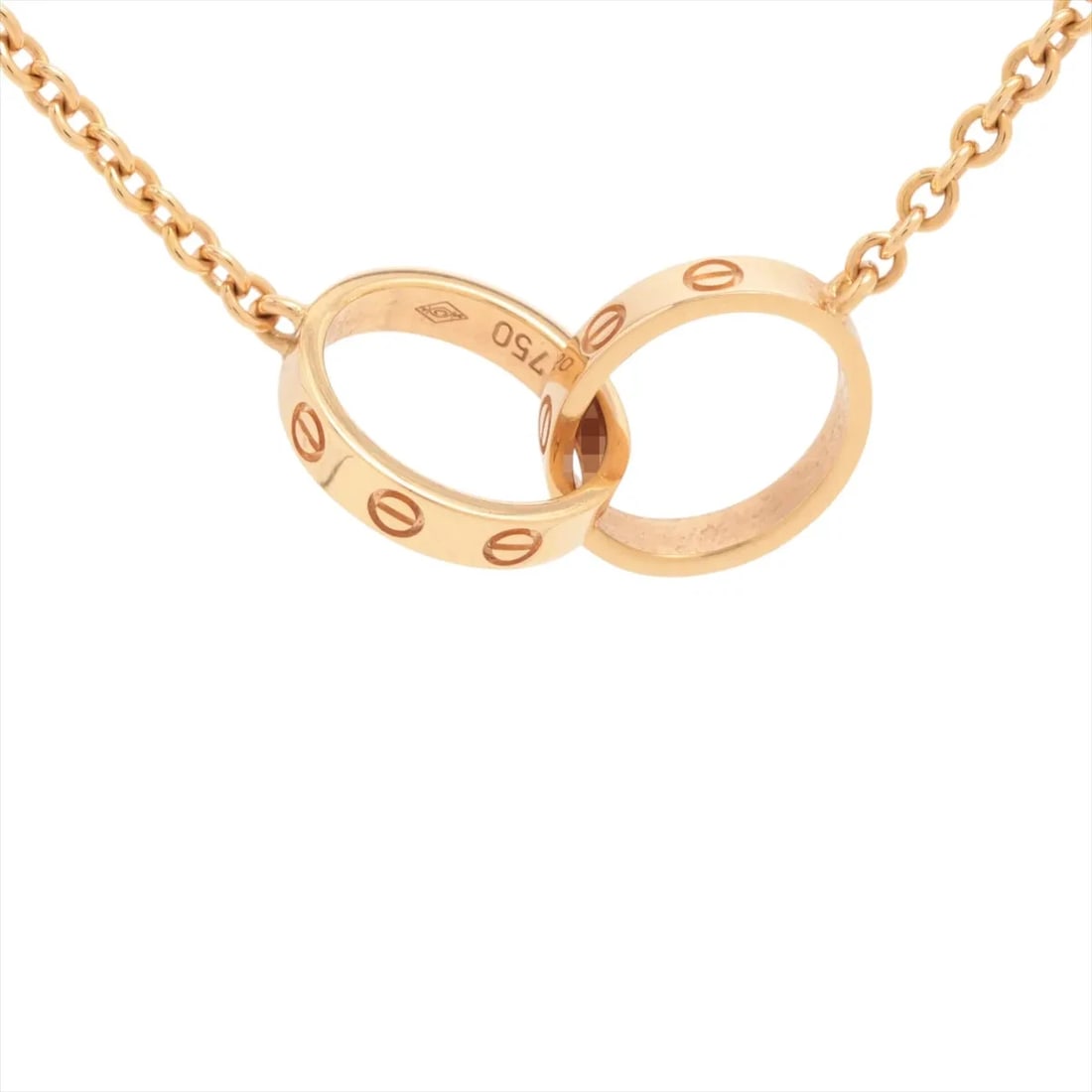 CARTIER BABY LOVE NECKLACE 750(PG): Cartier Baby Love Necklace 750(PG) Brand: Cartier Type: Necklace Material: 750(PG) Color: Pink Gold Size: Chain length:44 Accessories: None Accessories Notice: When purchasing pre-owned
