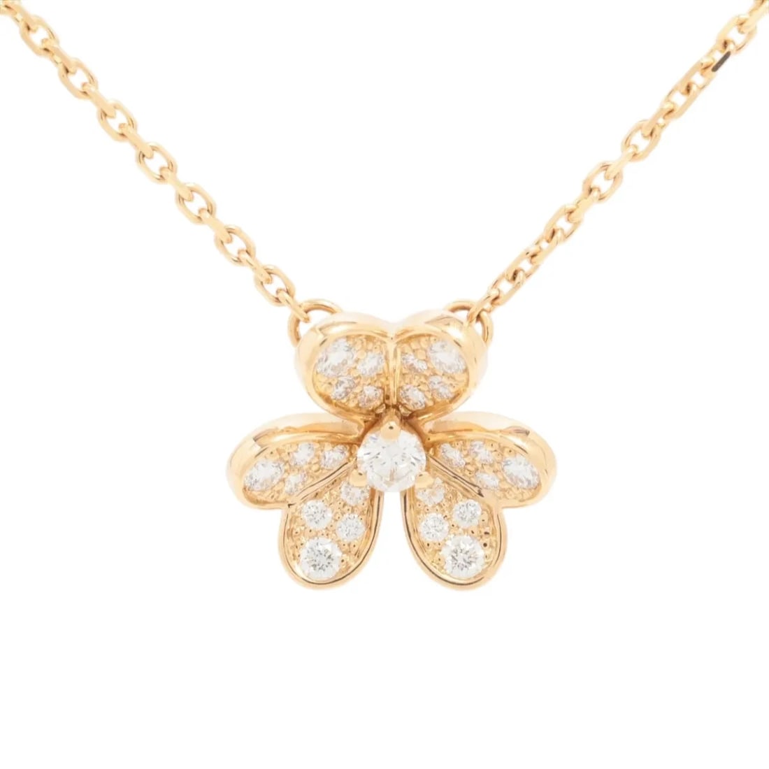 VAN CLEEF & ARPELS FRIVOLE MINI DIAMOND NECKLACE 750(YG): Van Cleef & Arpels Frivole Mini diamond Necklace 750(YG) Brand: Van Cleef & Arpels Type: Necklace Material: 750(YG) Color: Yellow Gold Size: Chain length:40.6 Accessories: None Accessories