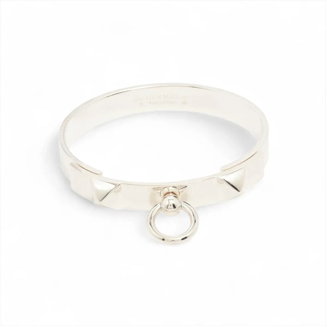 HERMÈS COLLIER DE CHIEN BANGLE ST 925 SILVER: Hermès Collier de Chien Bangle ST 925 Silver Brand: Hermès Type: Bracelet Material: 925 Color: Silver Size: Bracelet length:16 Accessories: None Accessories Notice: When purchasing pre-own