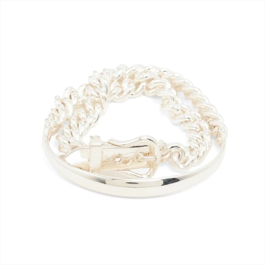 HERMÈS BOUCLES SERIE DUBLETOUR BRACELET 925 SILVER: Hermès Boucles Serie Dubletour Bracelet 925 Silver Brand: Hermès Type: Bracelet Material: 925 Color: Silver Size: Bracelet length:14.5 Accessories: None Accessories Notice: When purchasing