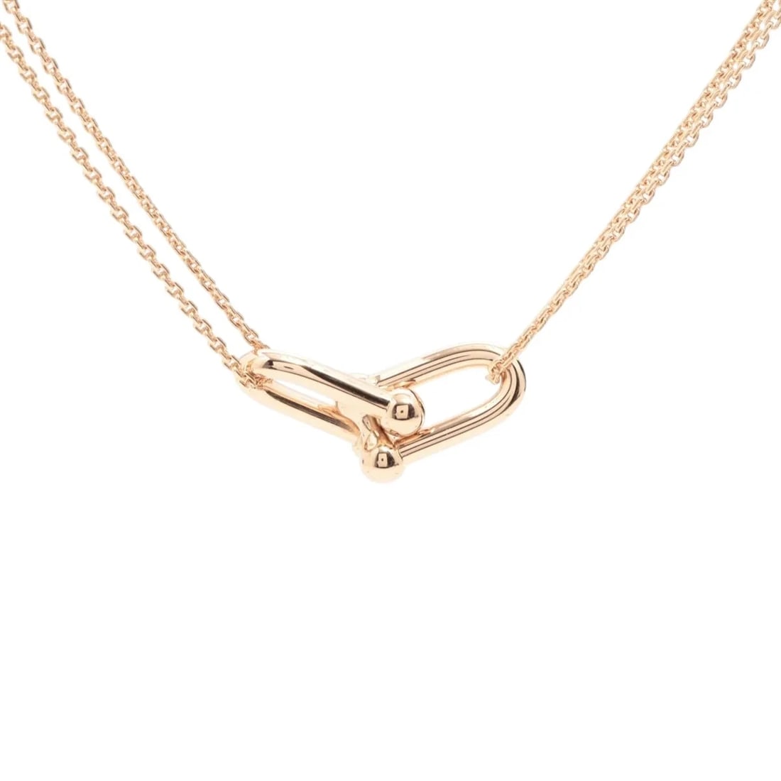 TIFFANY HARDWARE DOUBLE LINK NECKLACE 750(PG): Tiffany Hardware double link Necklace 750(PG) Brand: Tiffany Type: Necklace Material: 750(PG) Color: Pink Gold Size: Chain length:40.6 Accessories: None Accessories Notice: When purchasing