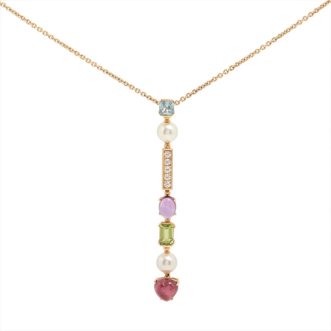 BVLGARI ALLEGRA MULTICOLOR DIAMOND COLORED STONE NECKLACE 750(YG): Bvlgari Allegra Multicolor diamond Colored stone Necklace 750(YG) Brand: Bvlgari Type: Necklace Material: 750(YG) Color: Yellow Gold Size: Chain length:42.6 Accessories: None Accessories