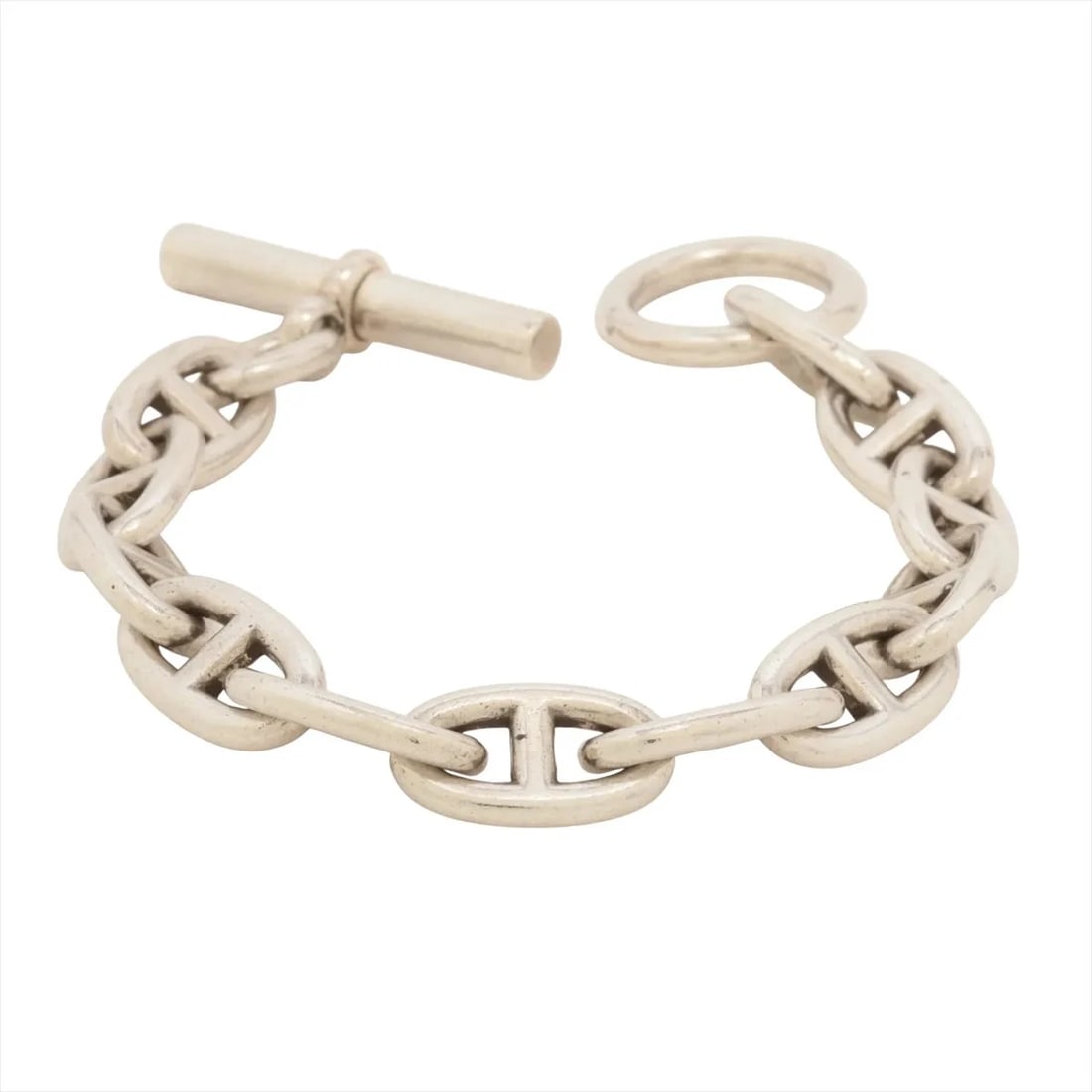 HERMÈS CHAÎNE D'ANCRE GM BRACELET 12 FRAMES 925 SILVER: Hermès Chaîne d'Ancre GM Bracelet 12 frames 925 Silver Brand: Hermès Type: Bracelet Material: 925 Color: Silver Size: Bracelet length:16 Accessories: None Accessories Notice: When purchasi