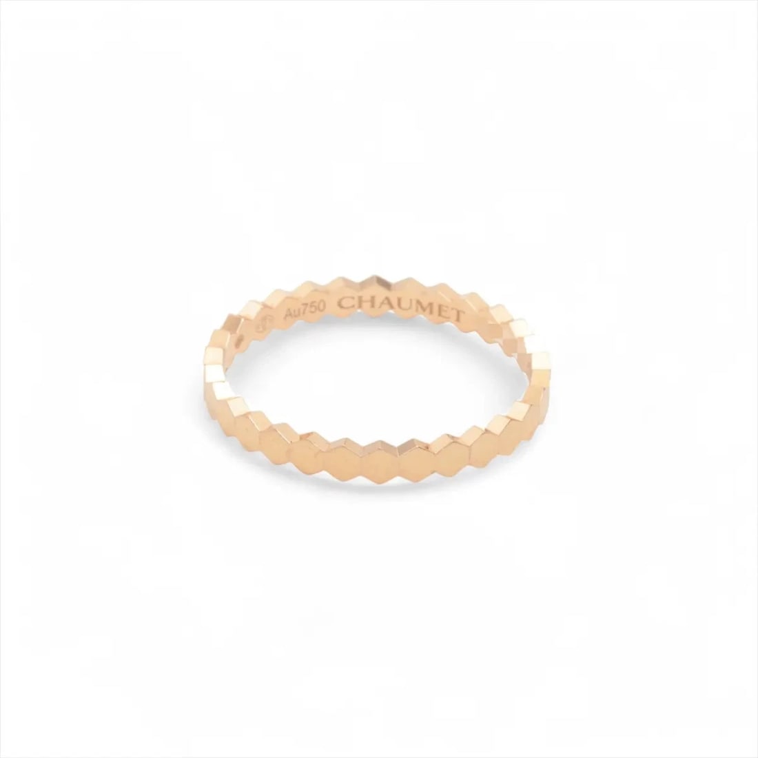 CHAUMET BE MY LOVE HONEYCOMB RING 750(PG): Chaumet Be My Love honeycomb Ring 750(PG) Brand: Chaumet Type: Ring Material: 750PG Color: Pink Gold Size: 7.5 - 7.75 Accessories: None Accessories Notice: When purchasing pre-owned goods,