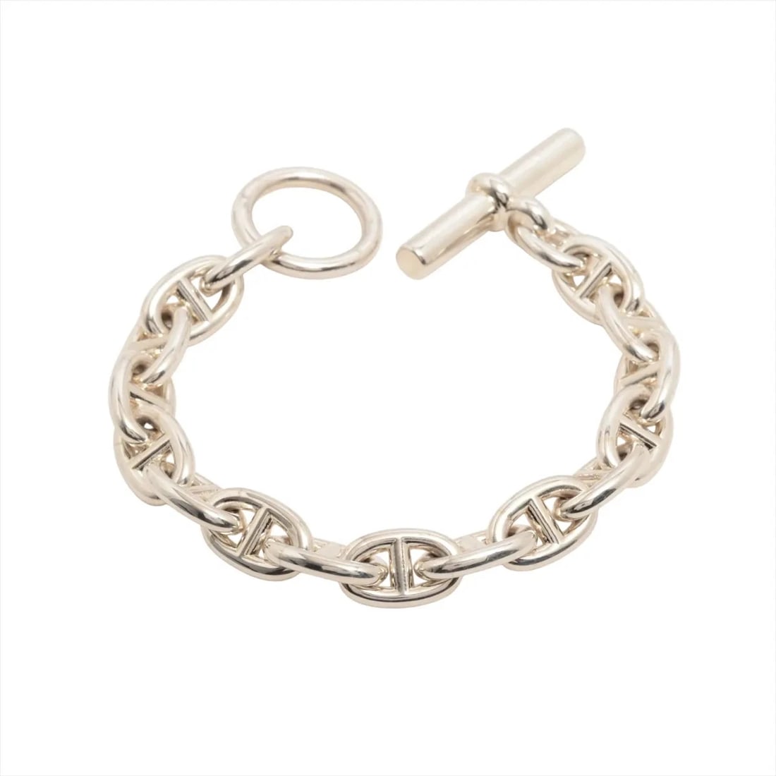 HERMÈS CHAÎNE D'ANCRE BRACELET 16 FRAMES 925 SILVER: Hermès Chaîne d'Ancre Bracelet 16 frames 925 Silver Brand: Hermès Type: Bracelet Material: 925 Color: Silver Size: Bracelet length:13.5 Accessories: None Accessories Notice: When purchasin