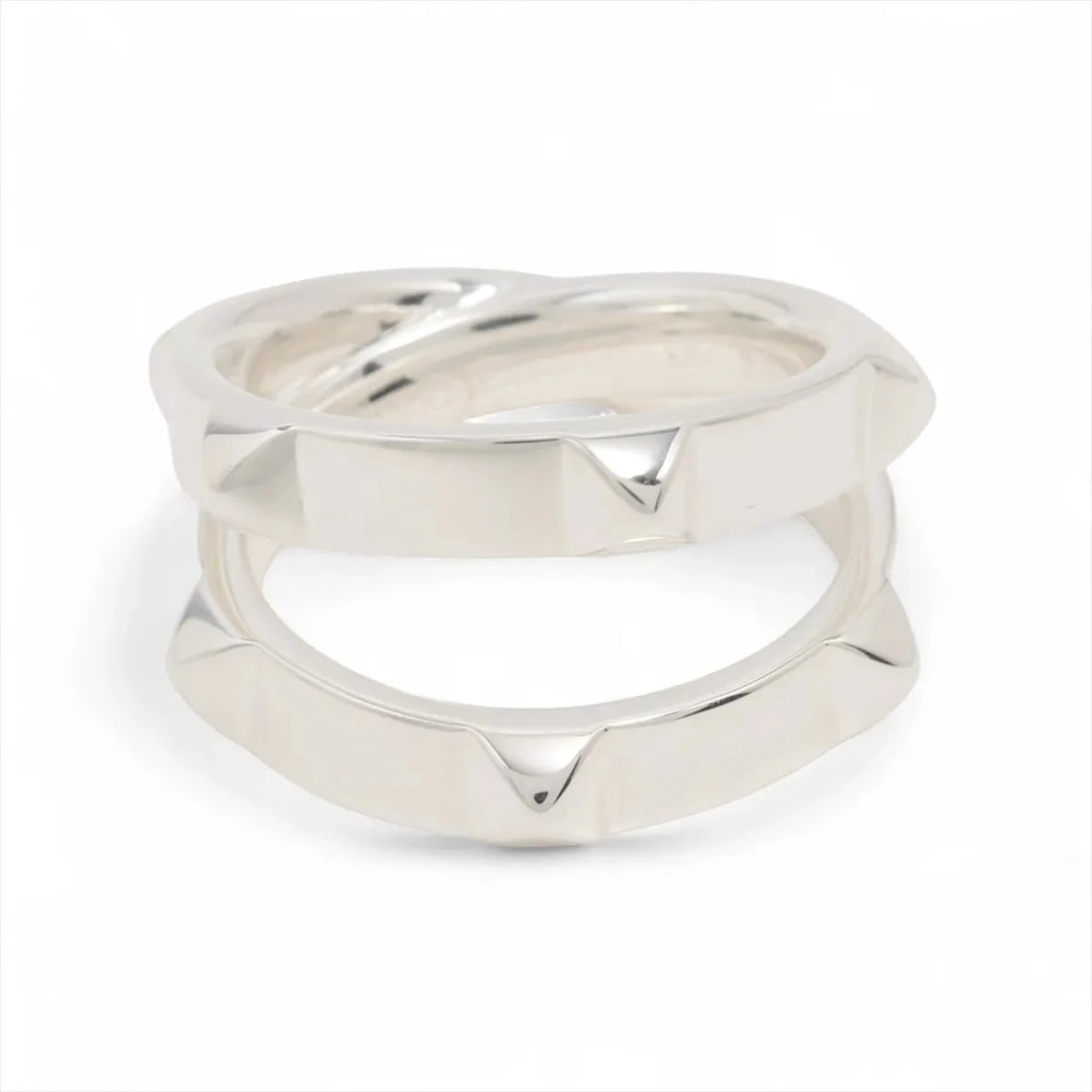 HERMÈS MINI CREW DOUBLE RING 925 SILVER: Hermès mini crew double Ring 925 Silver Brand: Hermès Type: Ring Material: 925 Color: Silver Size: 7.25 US Accessories: None Accessories Notice: When purchasing pre-owned goods, please ref