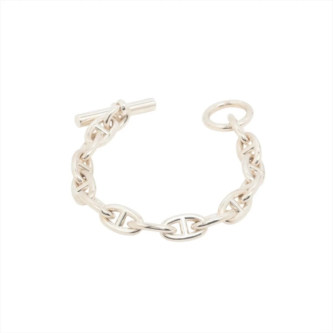 HERMÈS CHAÎNE D'ANCRE GM BRACELET 14 FRAMES 925: Hermès Chaîne d'Ancre GM Bracelet 14 frames 925 Brand: Hermès Type: Bracelet Material: 925 Color: Silver Size: Bracelet length:18.5 Accessories: None Accessories Notice: When purchasing